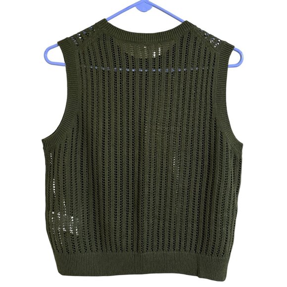 NWOT Uniqlo Mesh Crew Neck Sleeveless Short Sweater - Picture 5 of 7